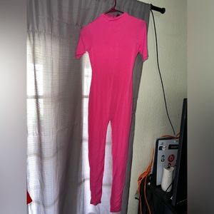 Hot pink jumpsuit